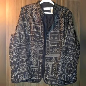 Alfred Dunner Black Embroidered Lined Blazer, 18